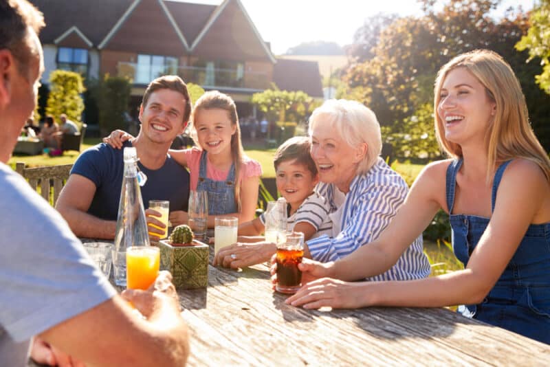 Family in Pub garden