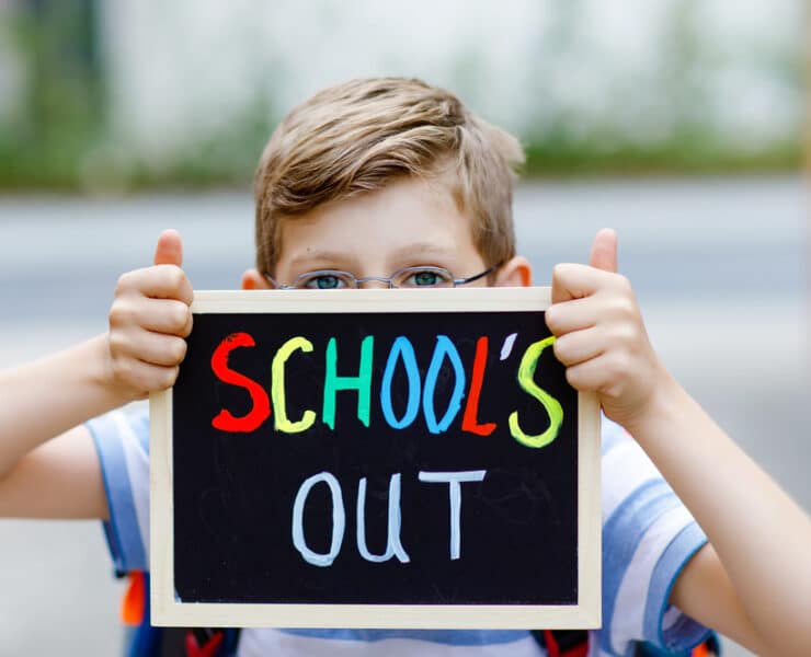 schools out sign