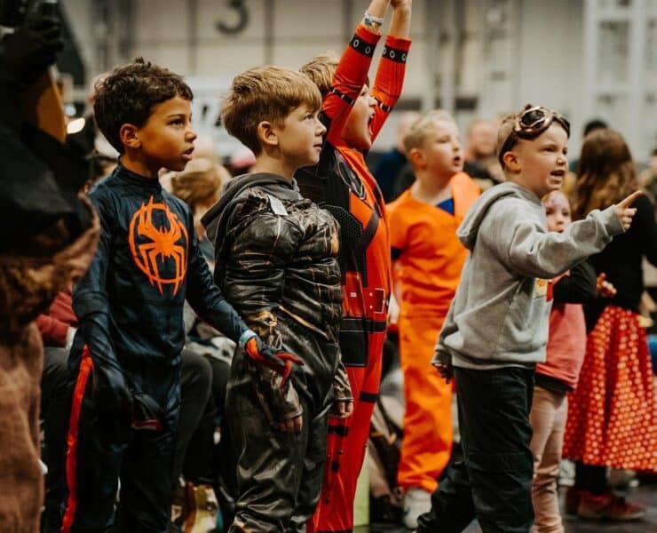 Children dressed as comic characters