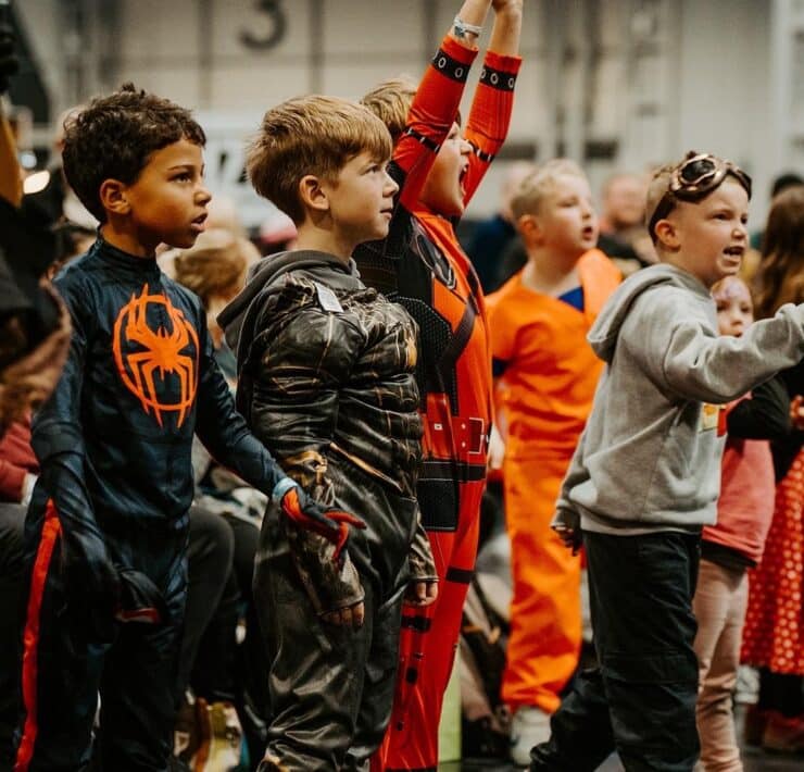 Children dressed as comic characters