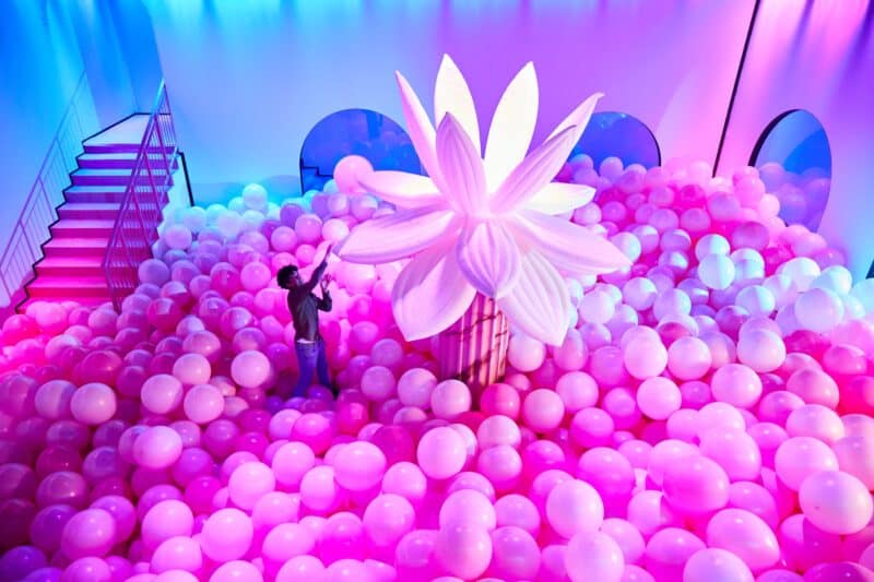 giant room filled with bubble balloons