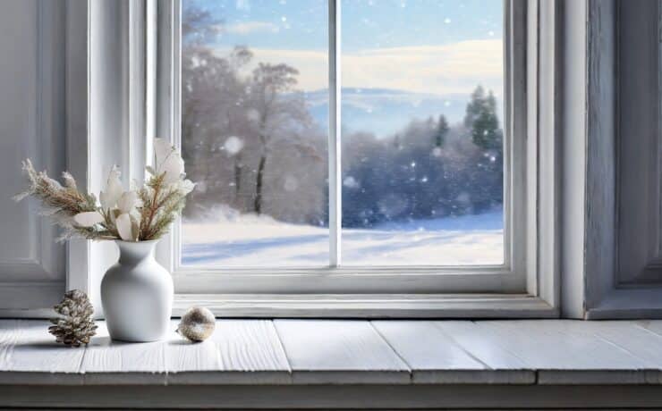 inside a home on a wintery day