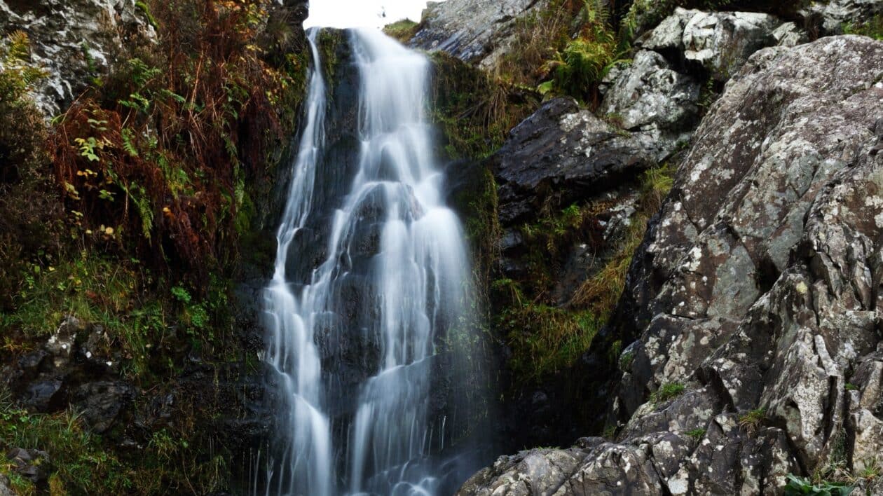 waterfall amongst the rocks