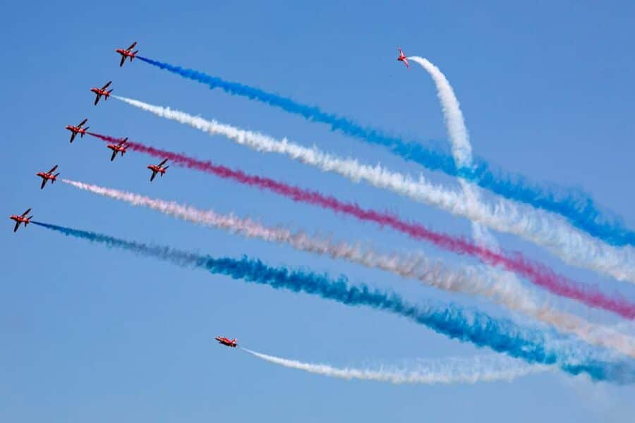 red arrows in the sky