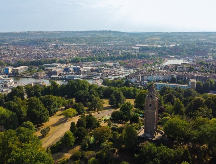 aerial view of bristol