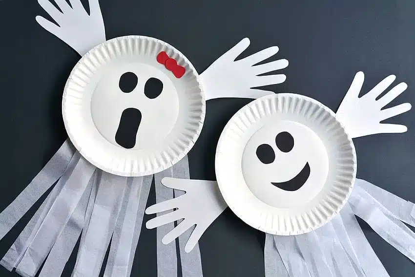 paper plate ghosts