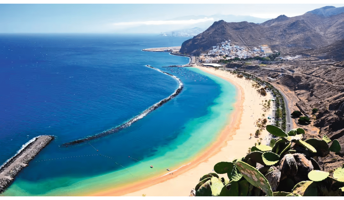 tenerife beach and moutains