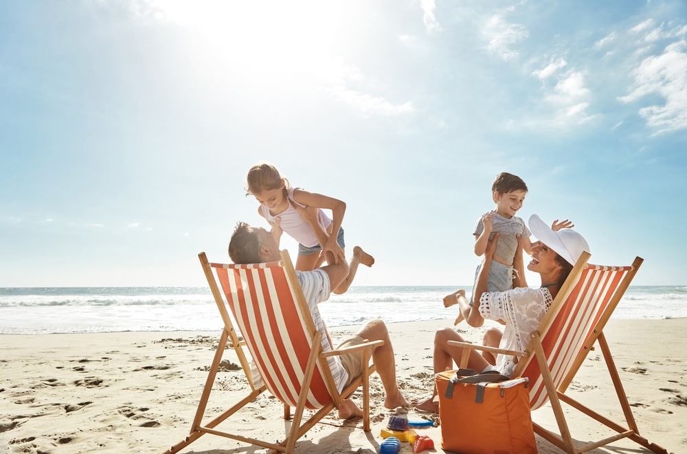 family on the beach